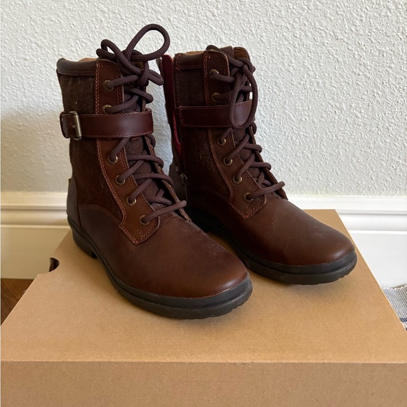 UGG Shoes - UGG Dark Brown Combat Boots